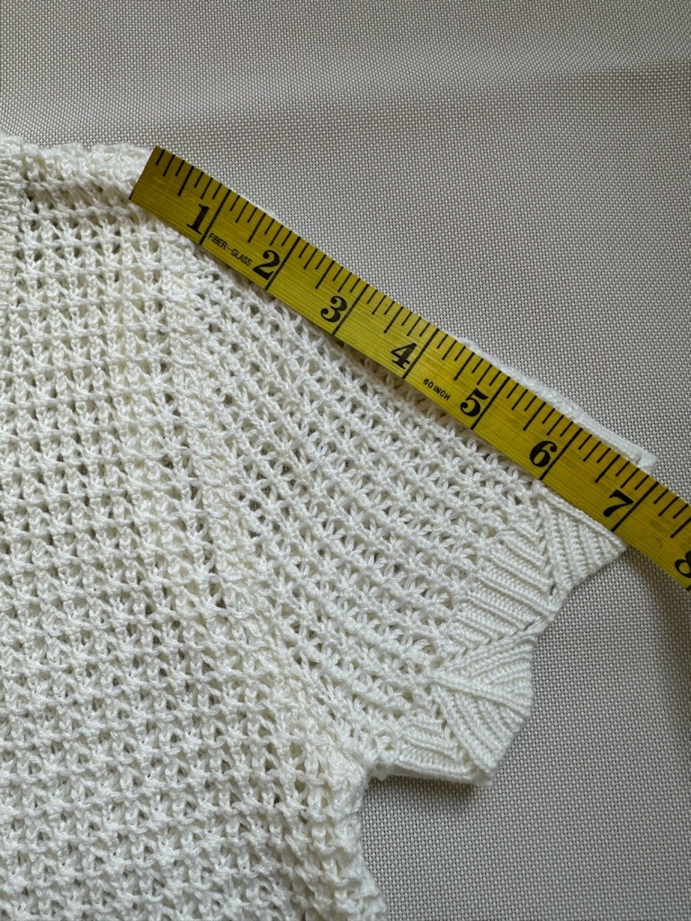 No Comment White Crochet Knit Stretch Button-Up Cardigan Top Size S - Picture 11 of 16